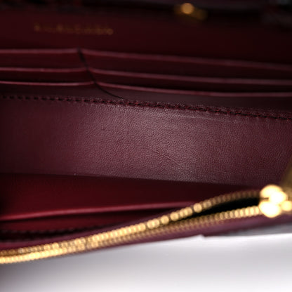 Balenciaga Shiny Calfskin Crocodile Embossed Hourglass Chain Bag Dark Red 9 of 9