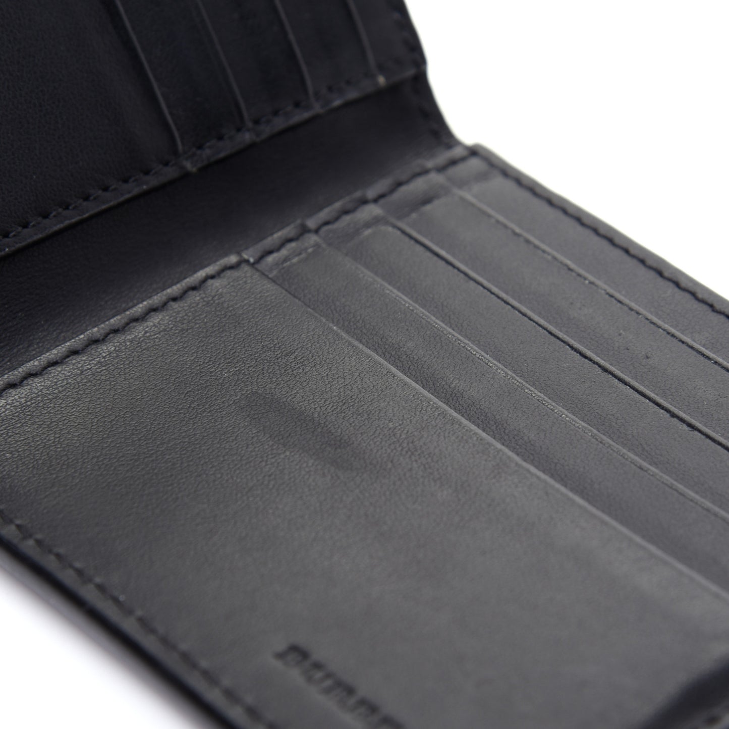 Calfskin Perforated Bi-Fold Wallet Black