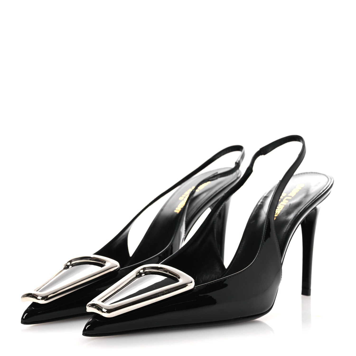 Saint Laurent Vernice Grupy Avenue 95 Slingback Pumps 38 Black 4 of 13