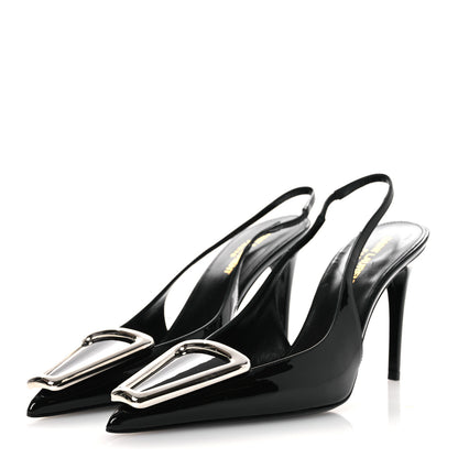 Saint Laurent Vernice Grupy Avenue 95 Slingback Pumps 38 Black 4 of 13