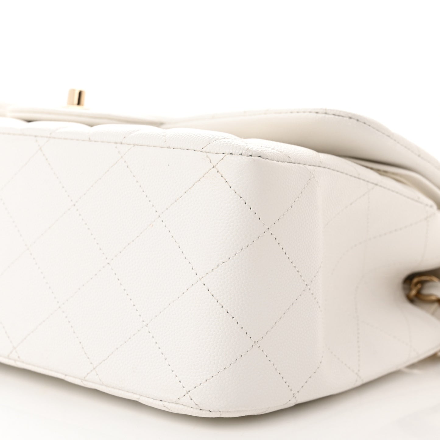 Caviar Quilted Jumbo Double Flap White
