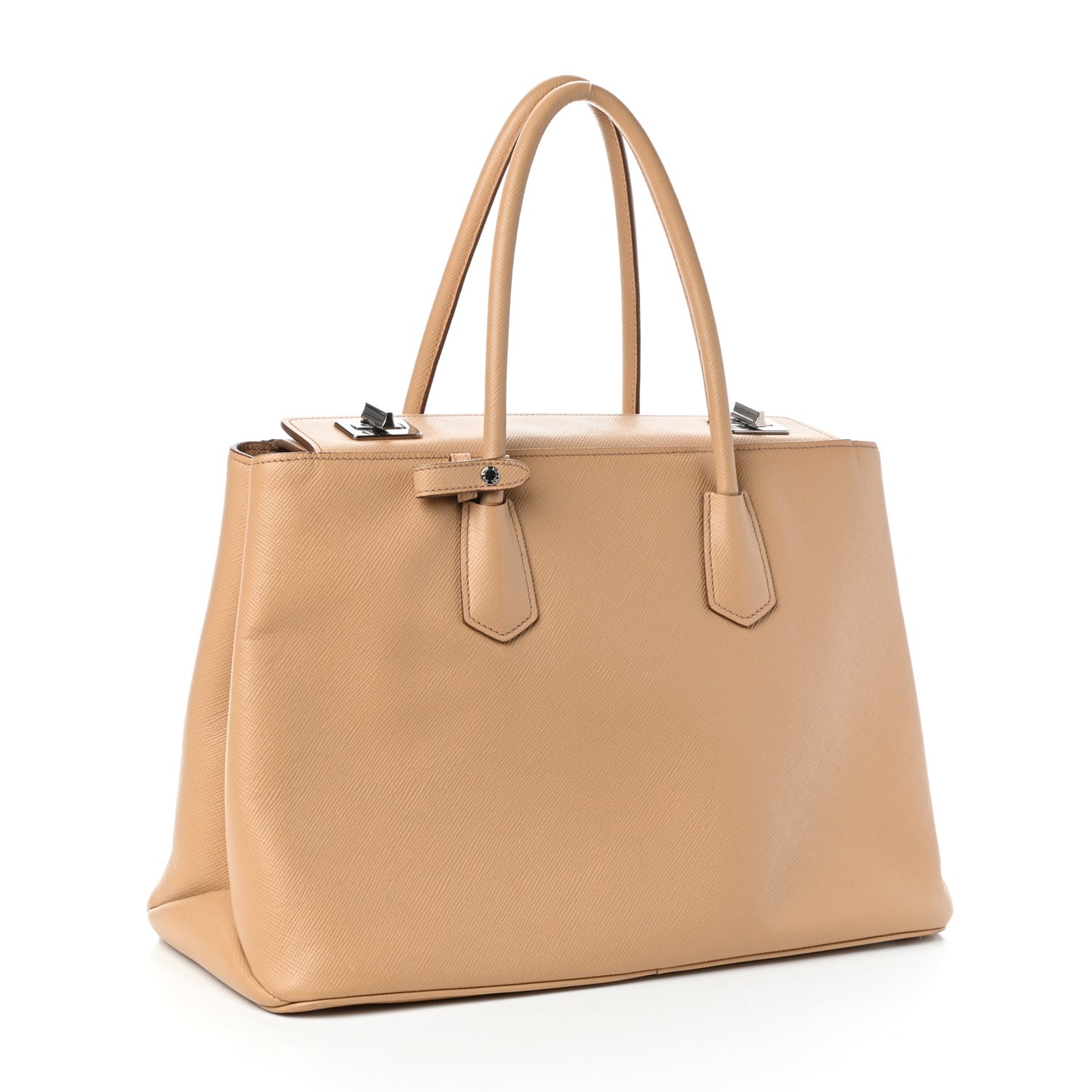 Saffiano Cuir Twin Tote Noisette