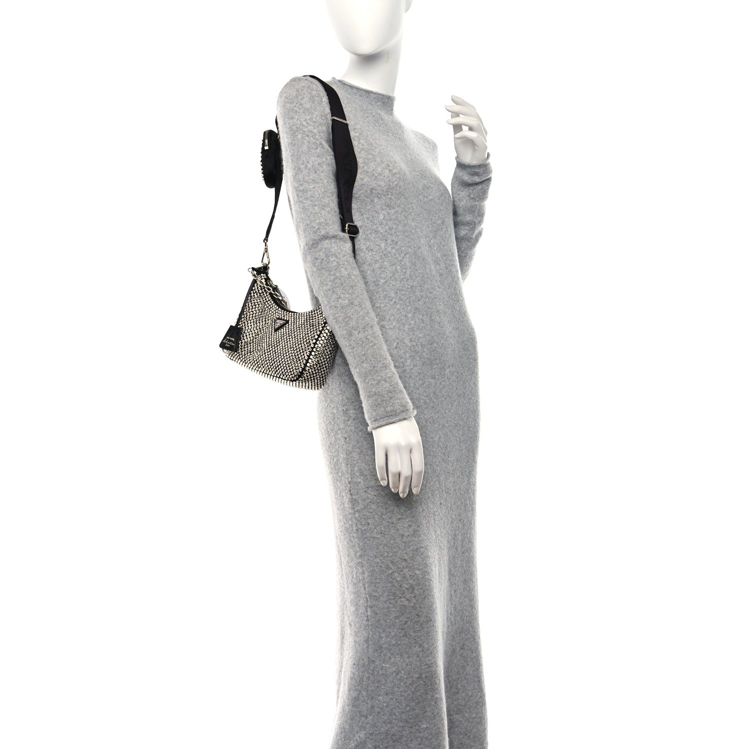 Prada Satin Crystal Re-Edition 2005 Shoulder Bag Cristal 2 of 11