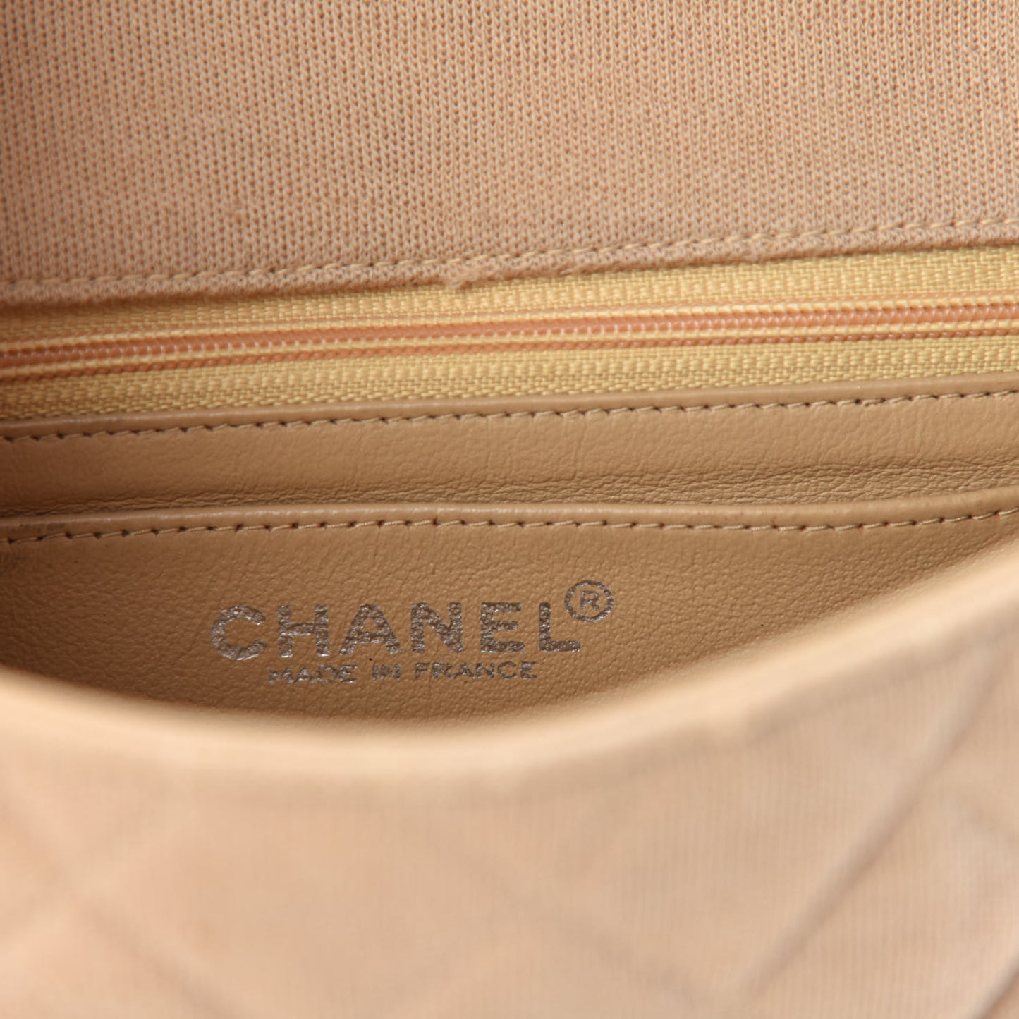 Jersey Quilted Mini Square Flap Beige