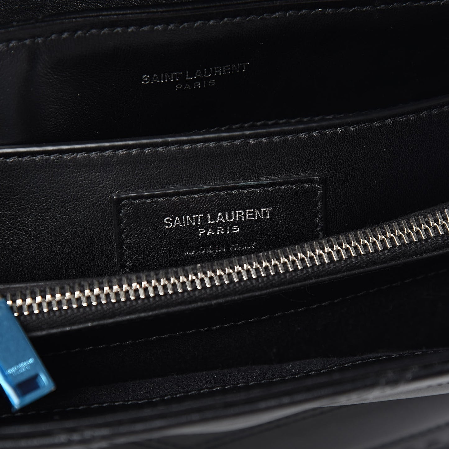 Calfskin Y Quilted Studded Monogram Small Loulou Chain Satchel Black