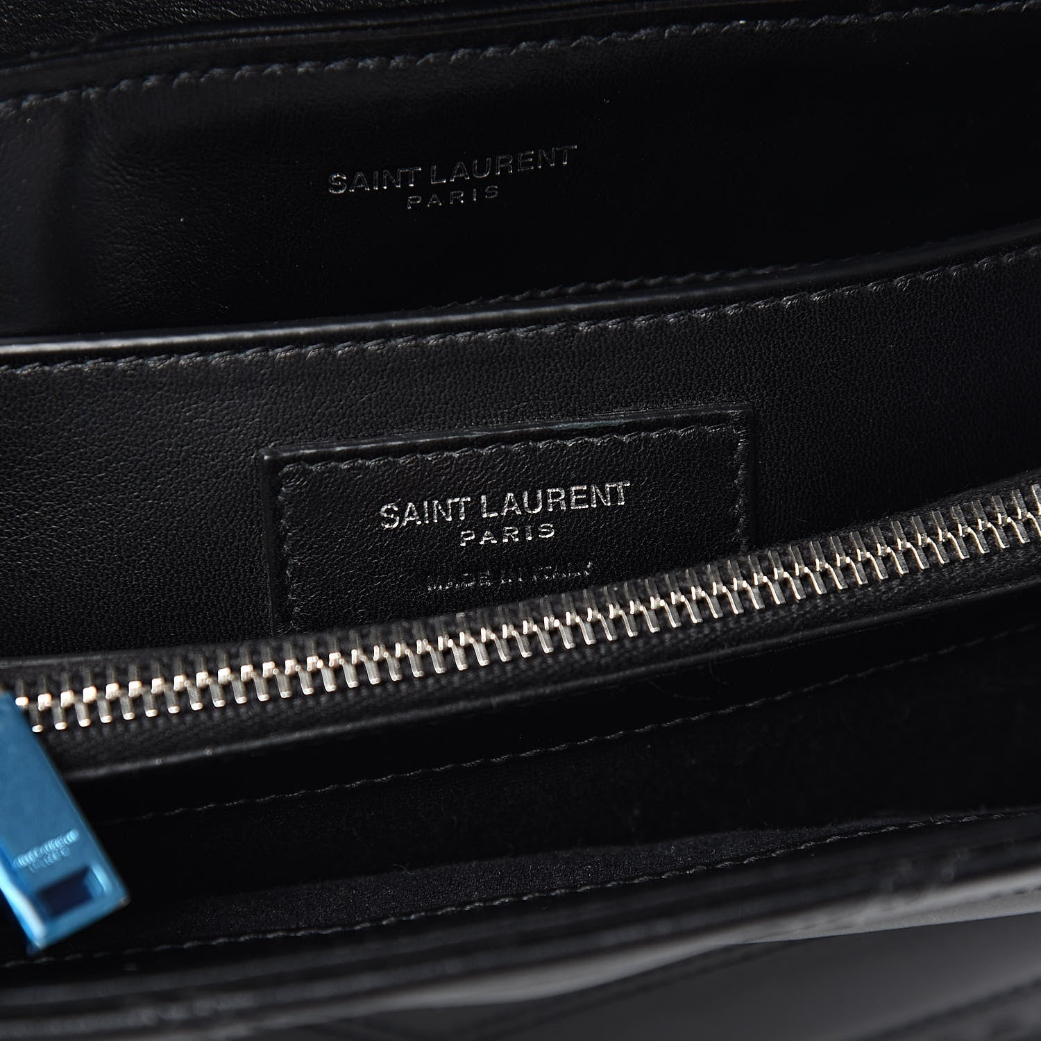 Saint Laurent Calfskin Y Quilted Studded Monogram Small Loulou Chain Satchel Black 6 of 9