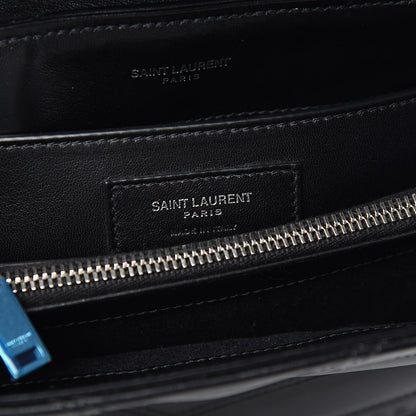 Saint Laurent Calfskin Y Quilted Studded Monogram Small Loulou Chain Satchel Black 6 of 9