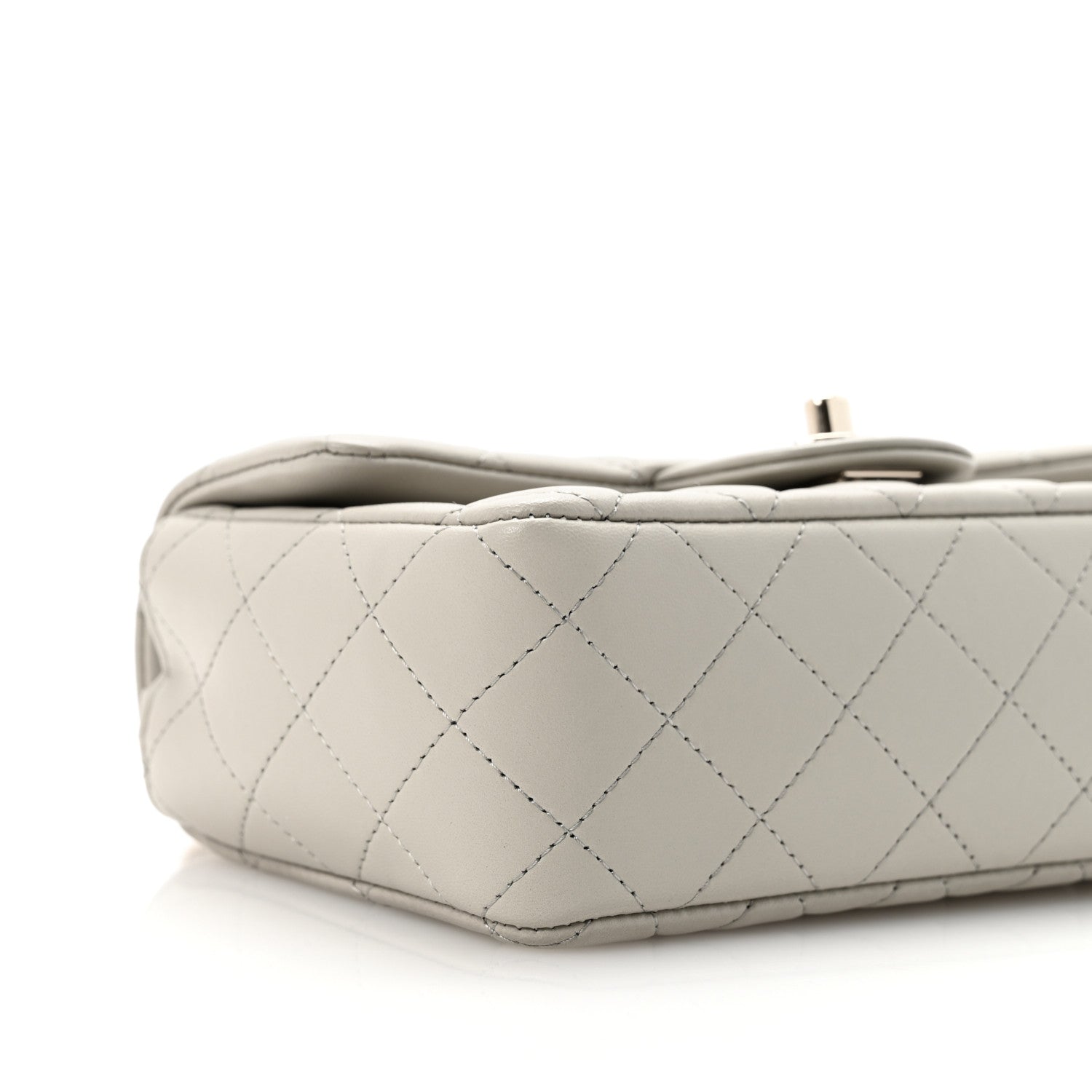 Chanel Lambskin Quilted Mini Rectangular Flap Grey 9 of 11