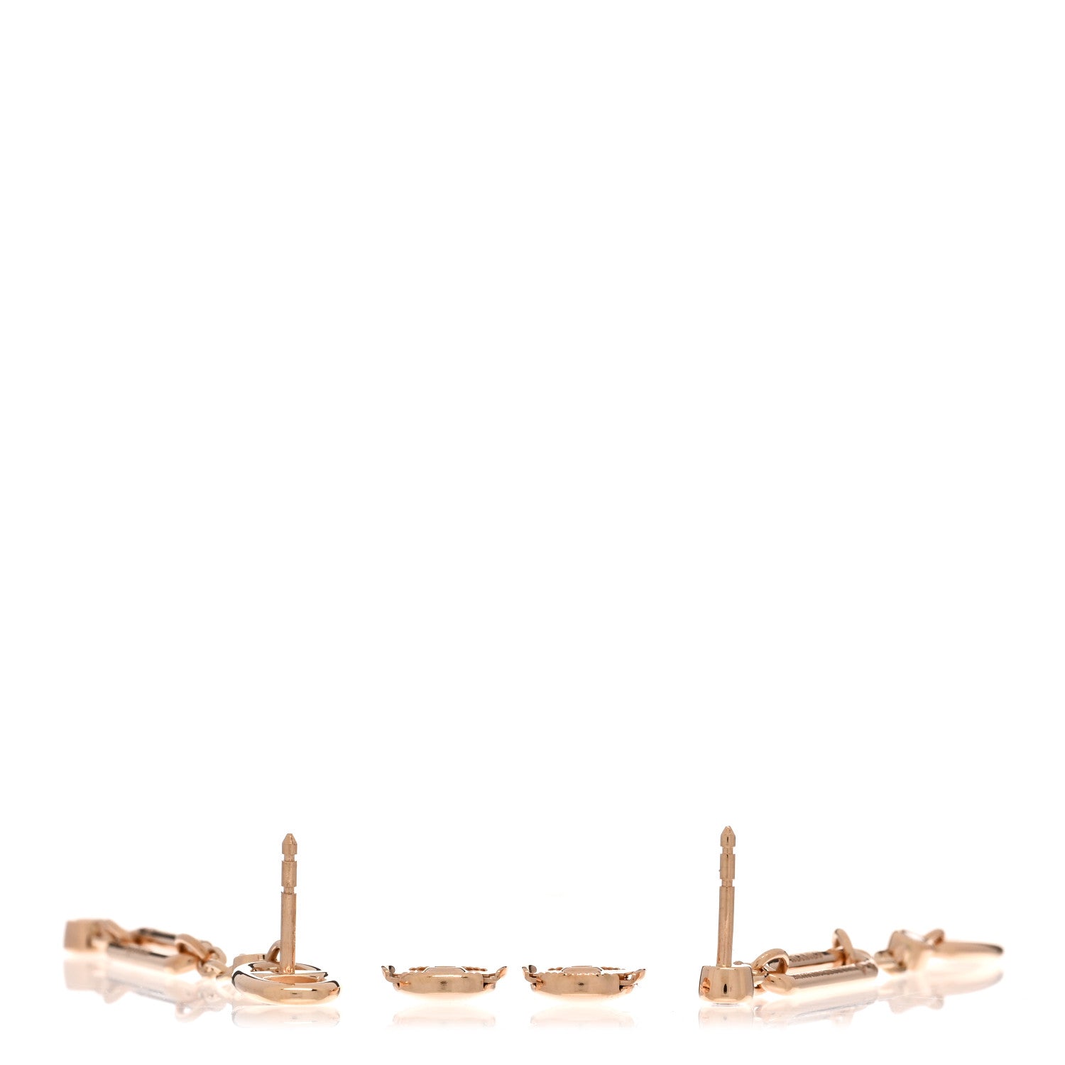 Hermes 18K Rose Gold Diamond Chaos Earrings 4 of 5