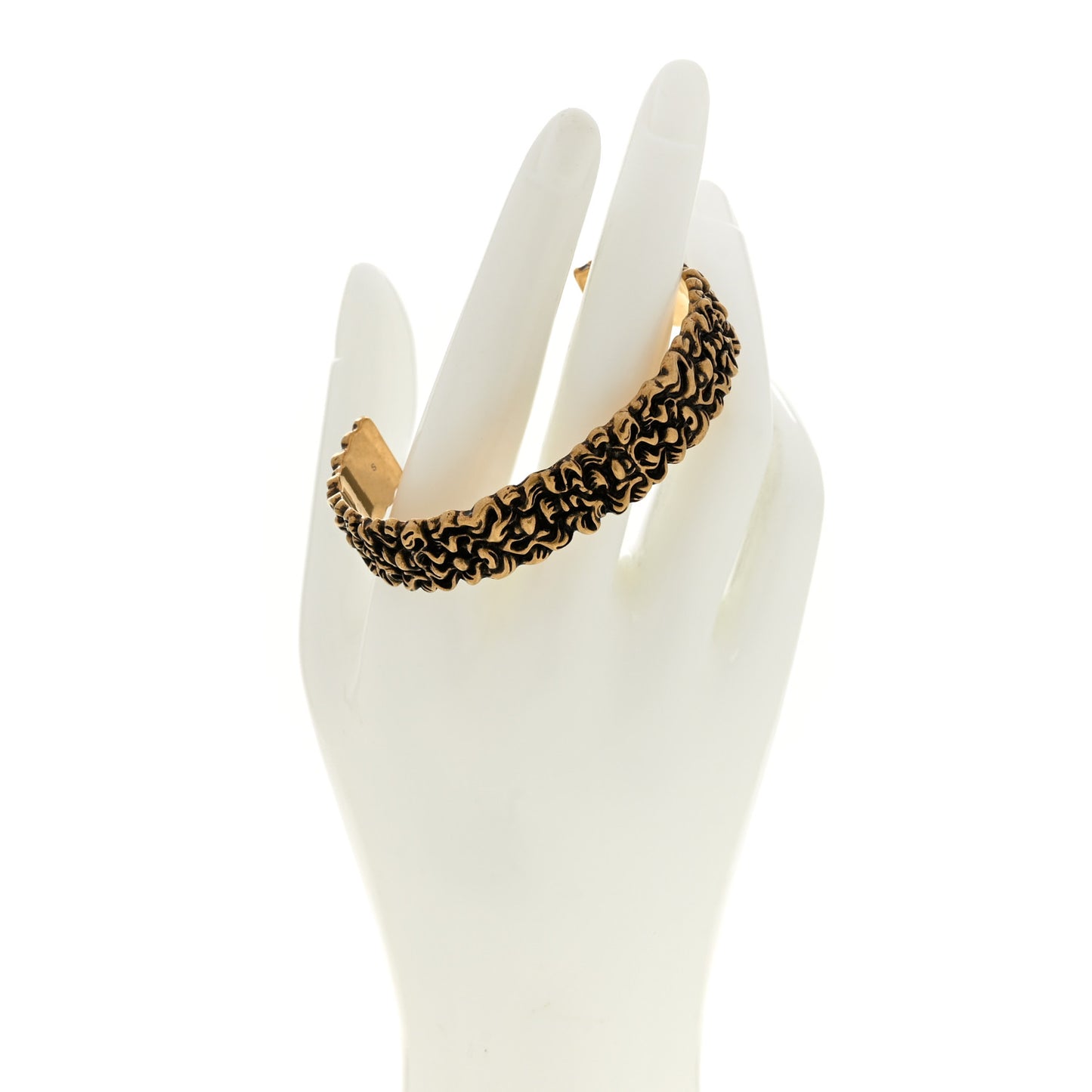 Metal Lion Mane Cuff Bracelet S Aged Gold