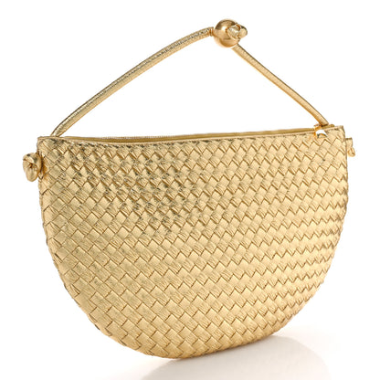 Bottega Veneta Metallic Nappa Intrecciato Medium Turn Pouch Gold 3 of 9
