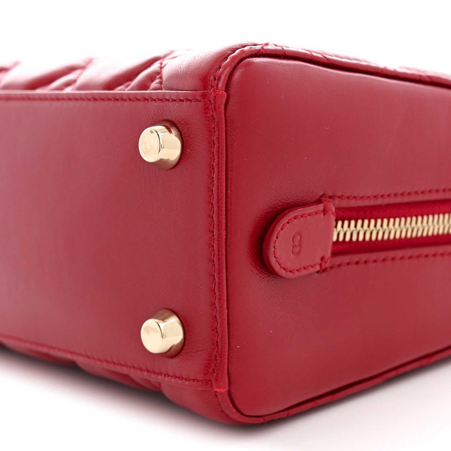 Christian Dior Lambskin Cannage Lily Tote Dark Red 9 of 11