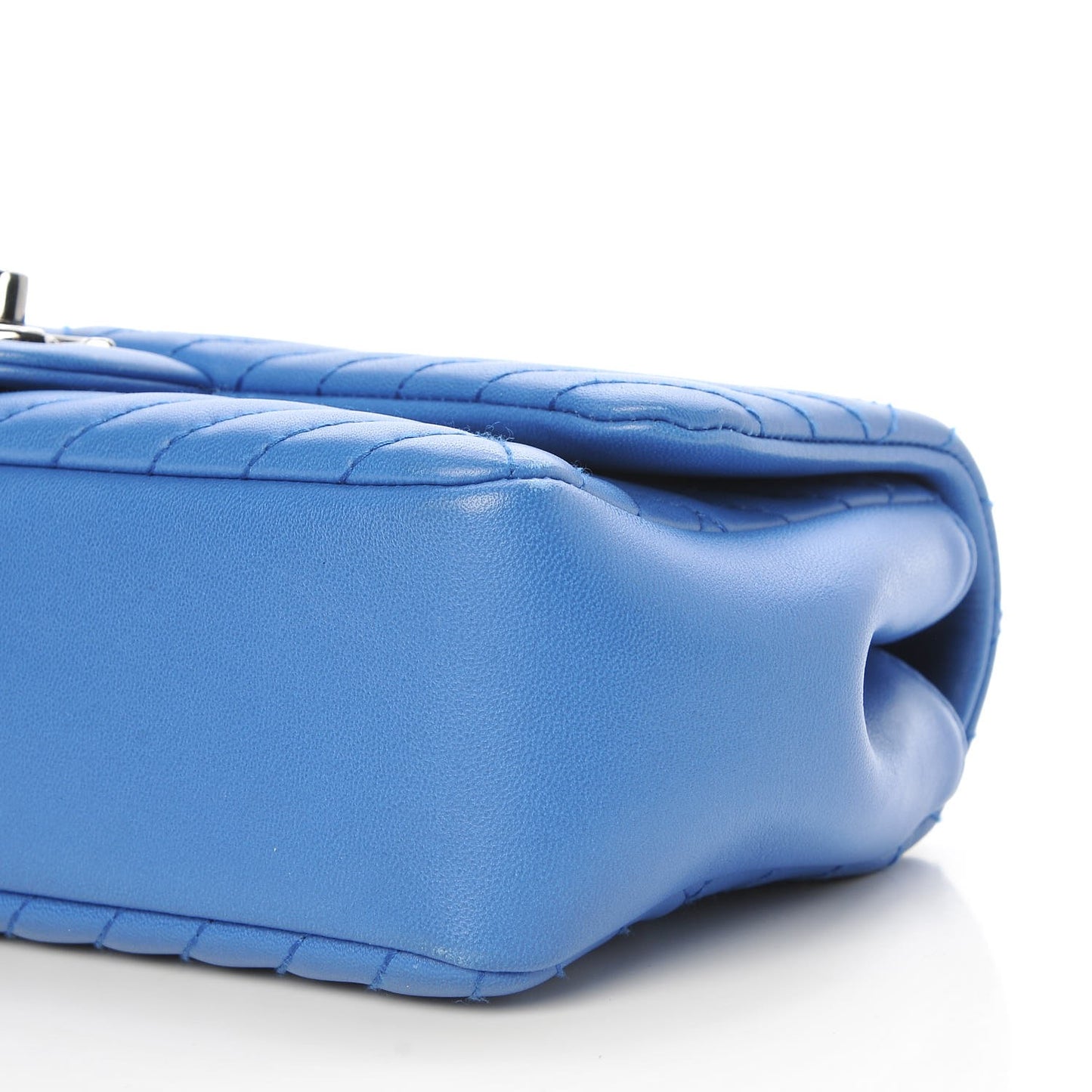 Lambskin Quilted Small CC Crossing Flap Blue