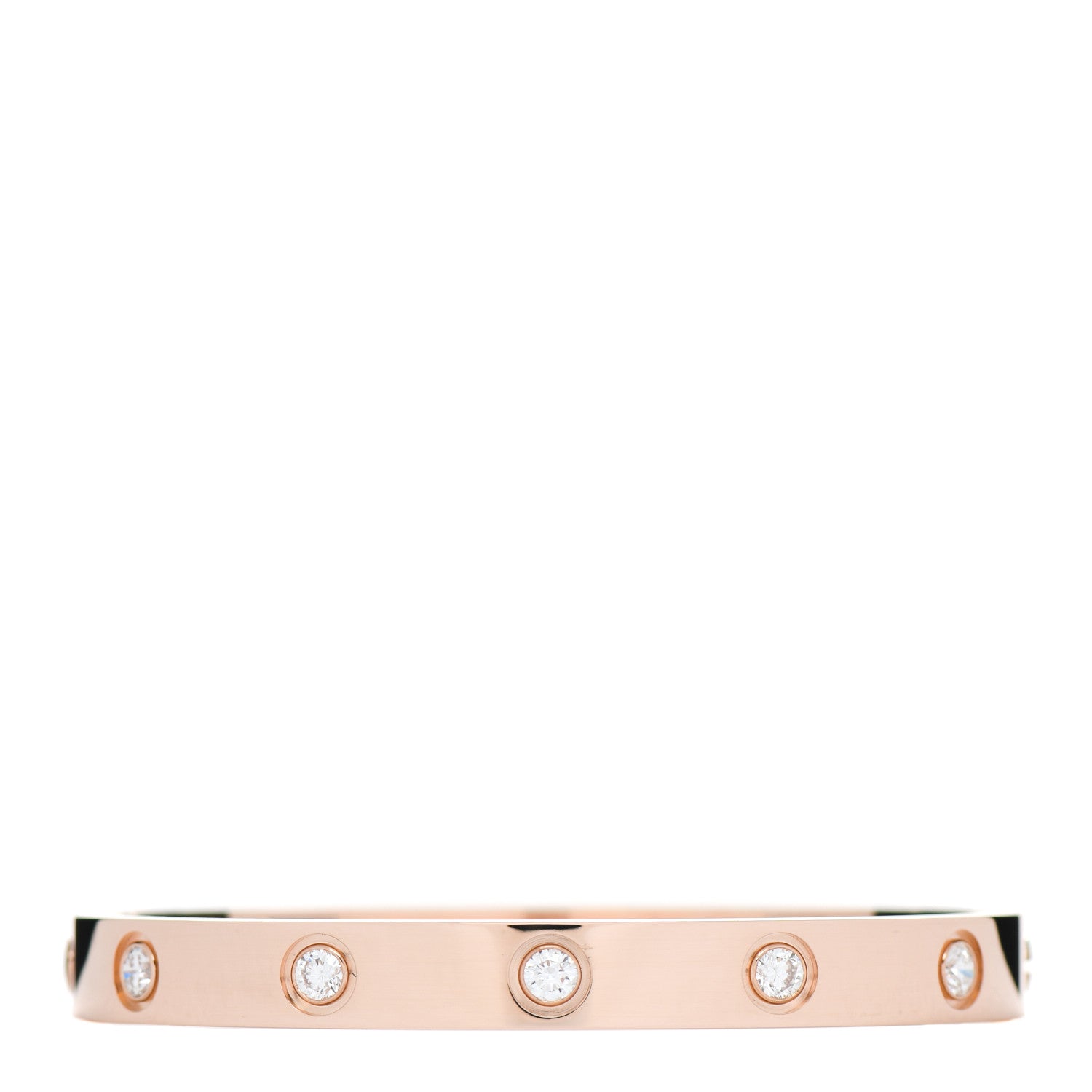 Cartier 18K Pink Gold 10 Diamond LOVE Bracelet 15 1 of 3