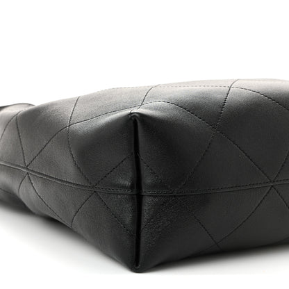 Chanel Shiny Lambskin Quilted Medium Hobo Black 20 of 21