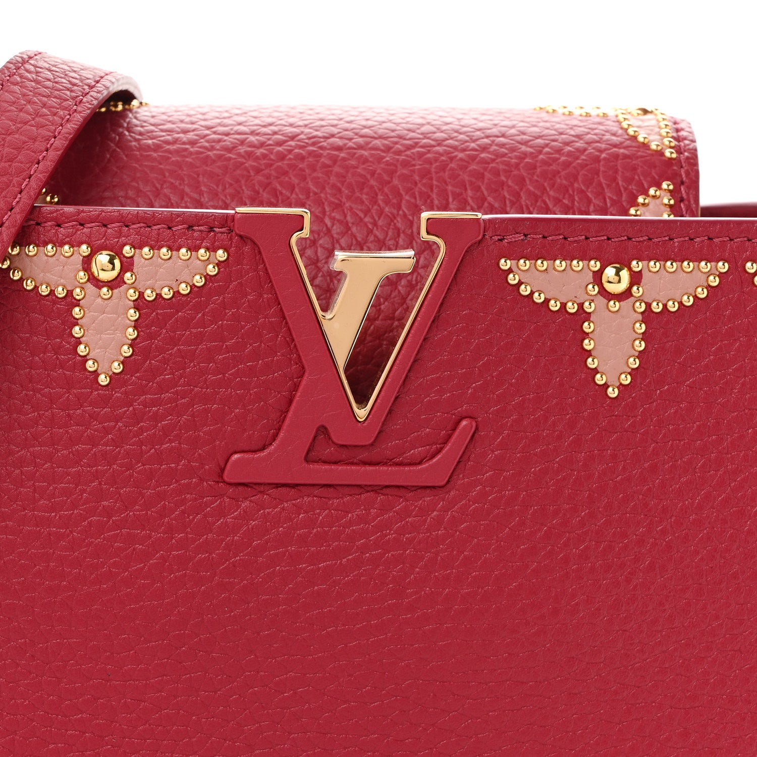 Louis Vuitton Taurillon Embellished Flower Capucines BB Dark Pink 7 of 11