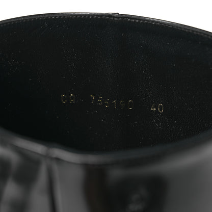 Saint Laurent Glazed Calfskin Vendome 110 Boots 40 Black 10 of 11