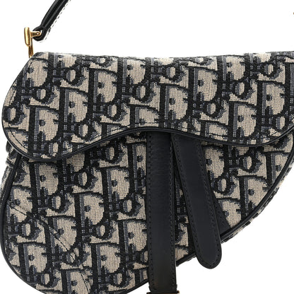 Christian Dior Oblique Mini Saddle Bag Blue 7 of 10
