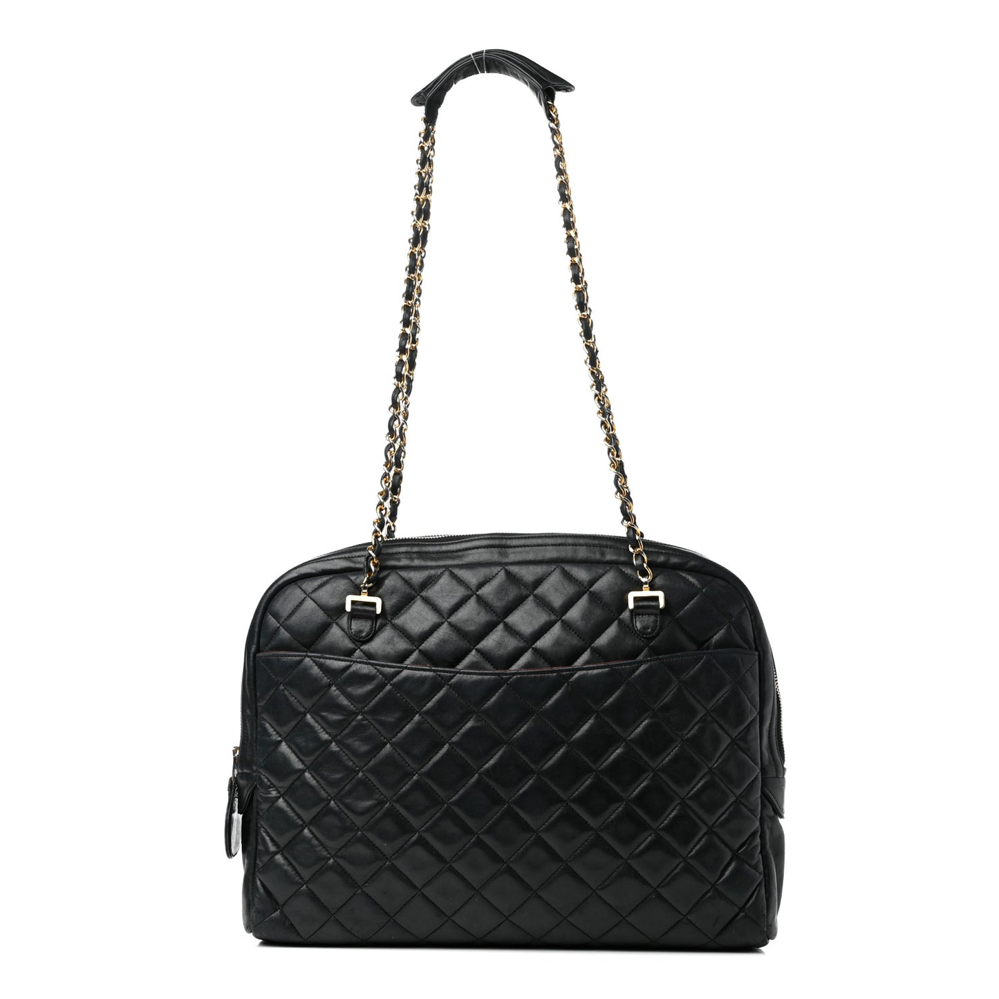 Lambskin Quilted Shoulder Bag Black