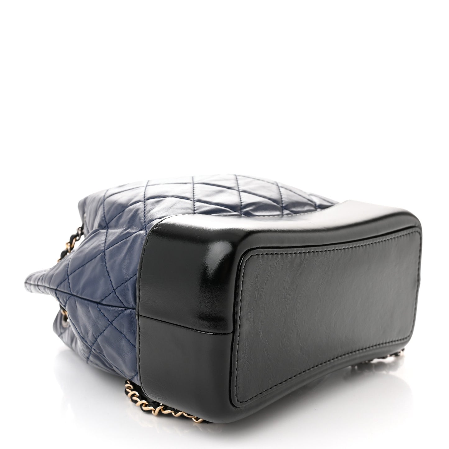 Aged Calfskin Quilted Gabrielle Backpack Navy Black