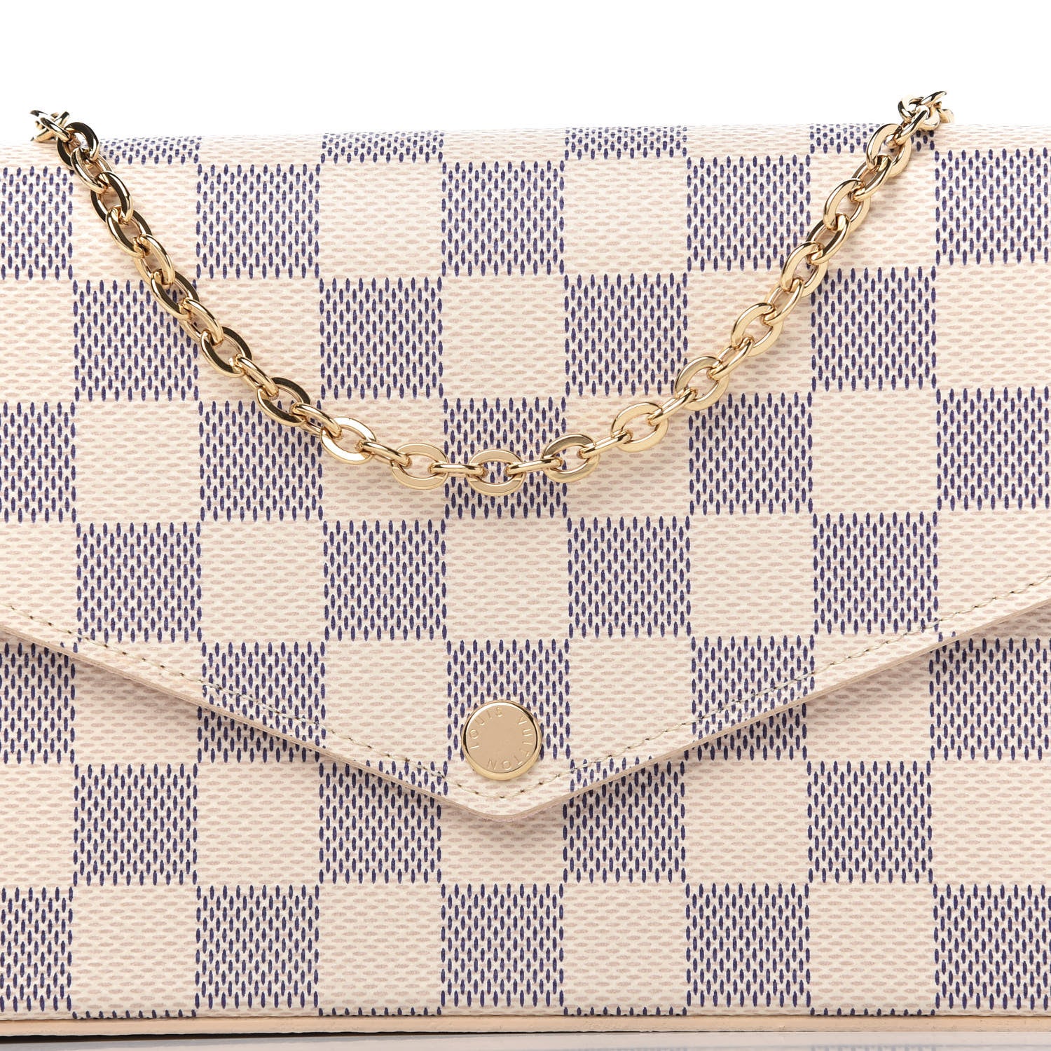 Louis Vuitton Damier Azur Pochette Felicie Chain Wallet Rose Ballerine 10 of 10