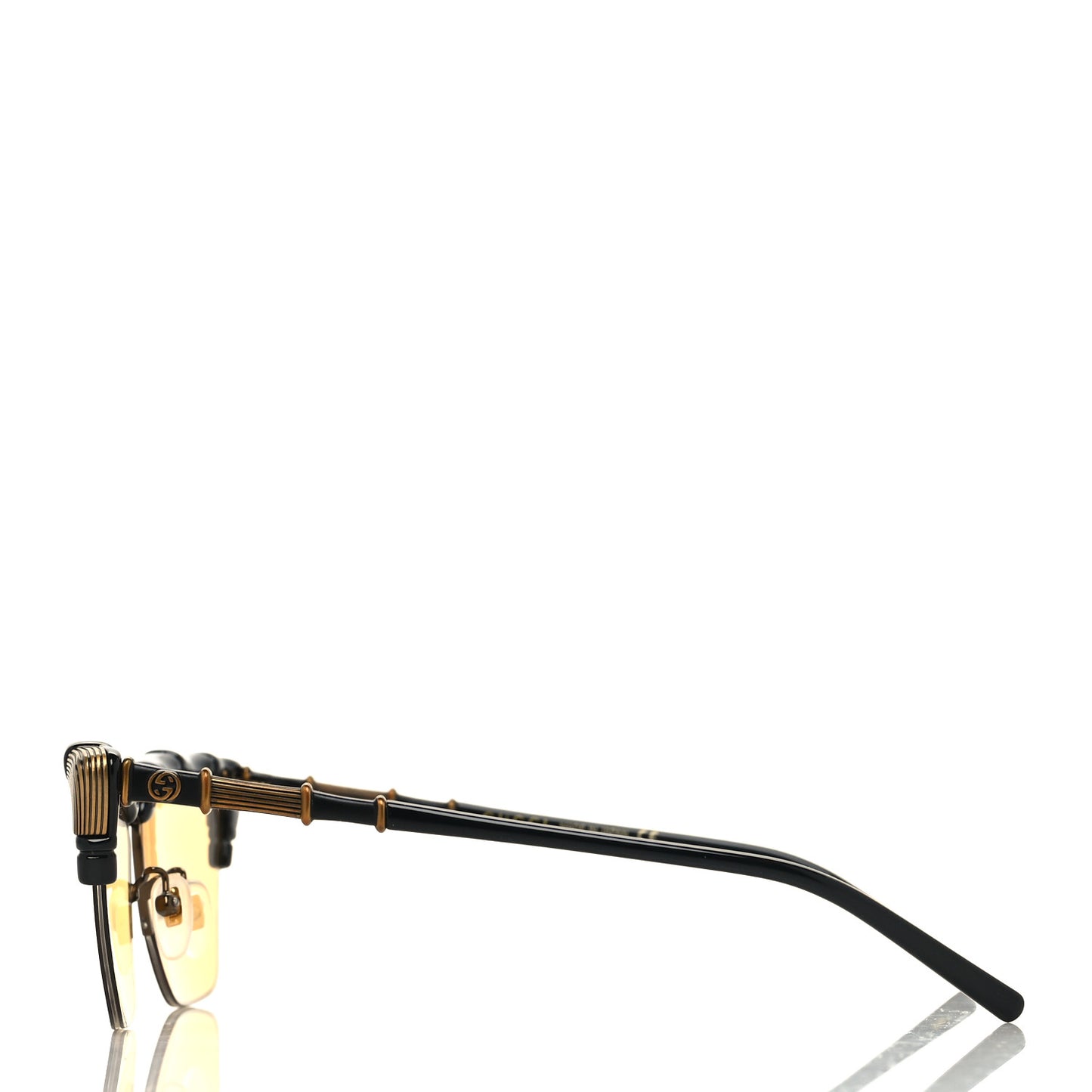 Acetate Metal Bamboo Sunglasses GG660S Black Yellow
