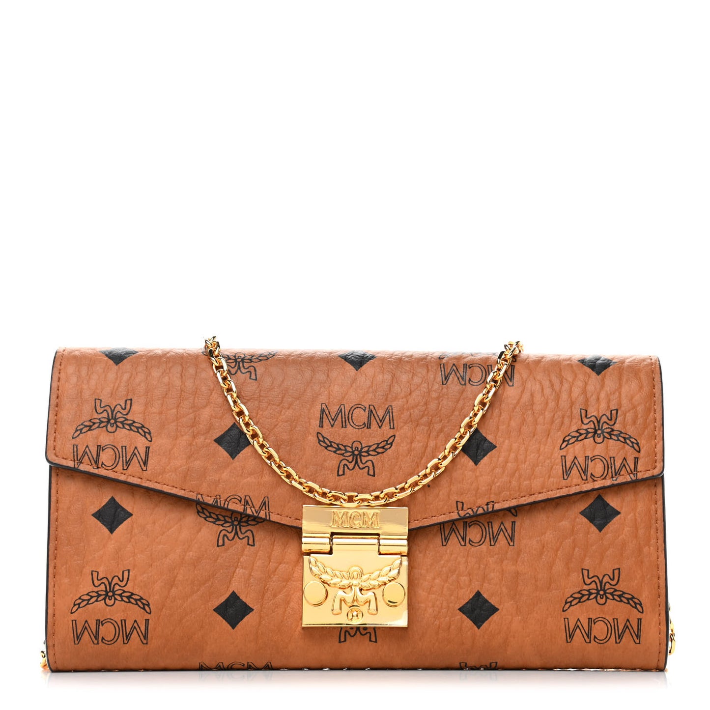 Visetos Large Patricia Wallet On Chain Cognac