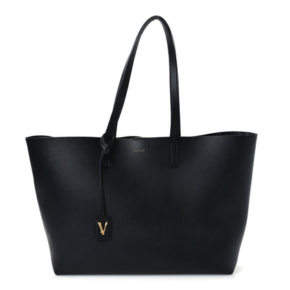 Versace Calfskin Virtus Tote Black 1 of 10