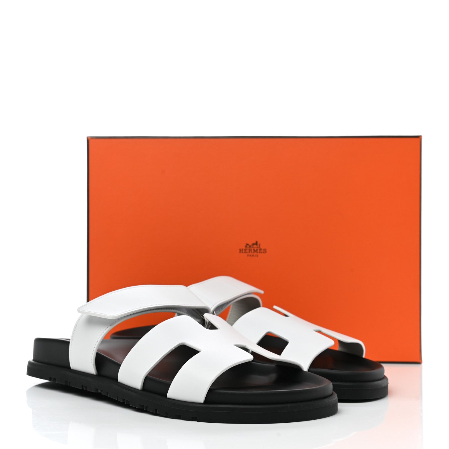 Hermes Calfskin Womens Chypre Sandals 39.5 White 9 of 9