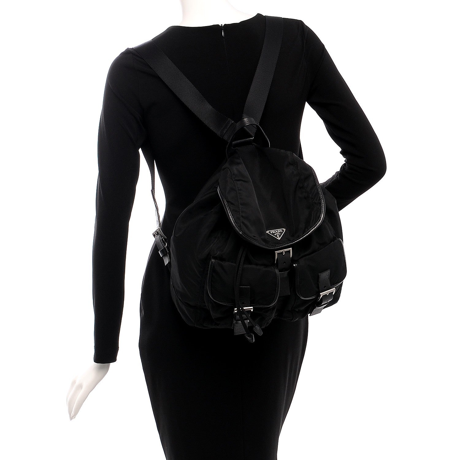 Prada Nylon Vela Medium Backpack Black 2 of 10