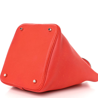 Hermes Taurillon Clemence Picotin Lock 22 MM Rouge Pivoine 10 of 12