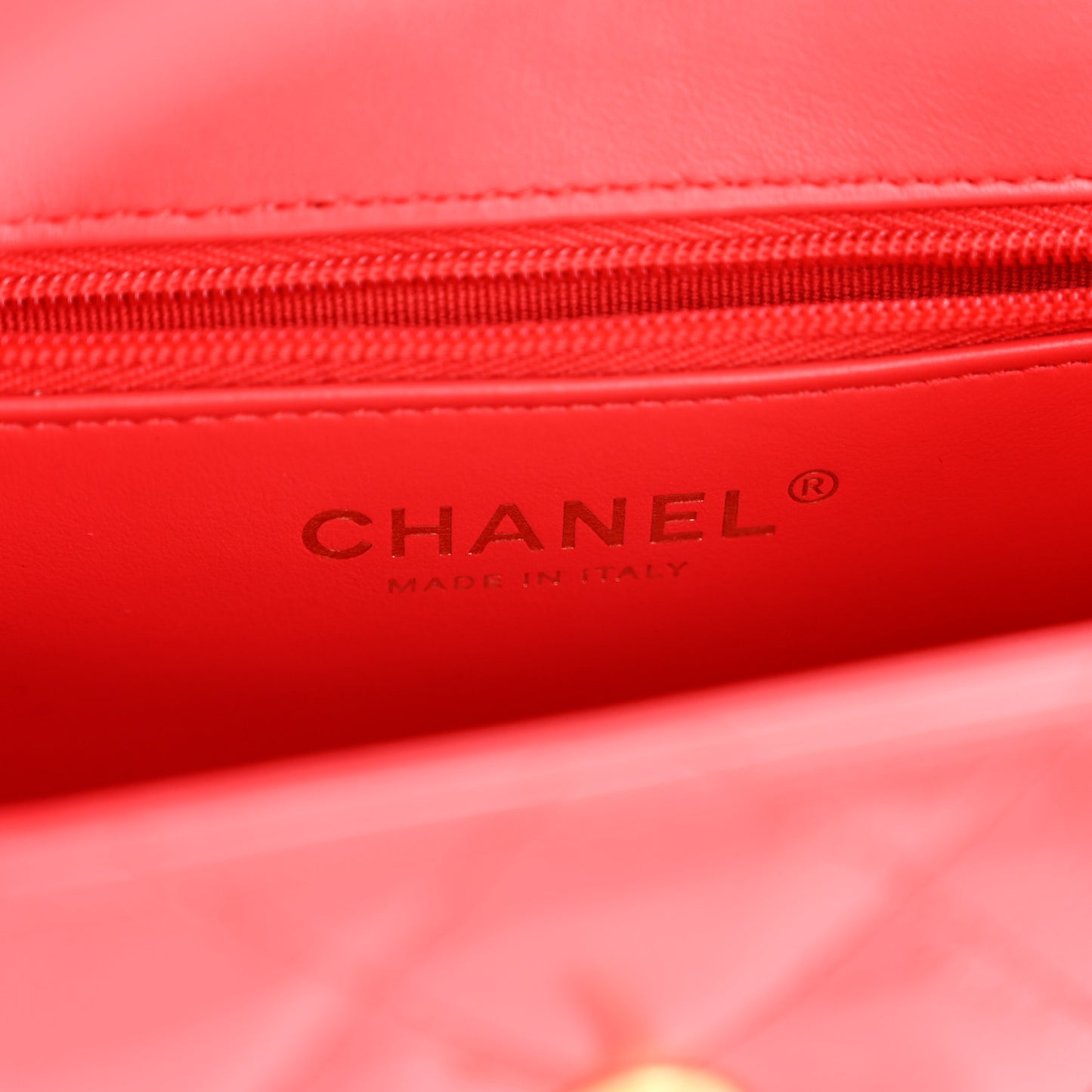 Shiny Aged Calfskin Quilted Nano Kelly Shopper Red
