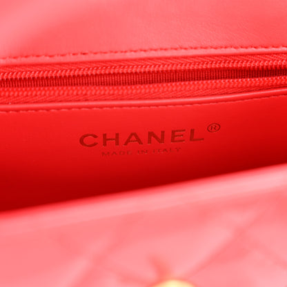 Chanel Shiny Aged Calfskin Quilted Nano Kelly Shopper Red 6 of 12