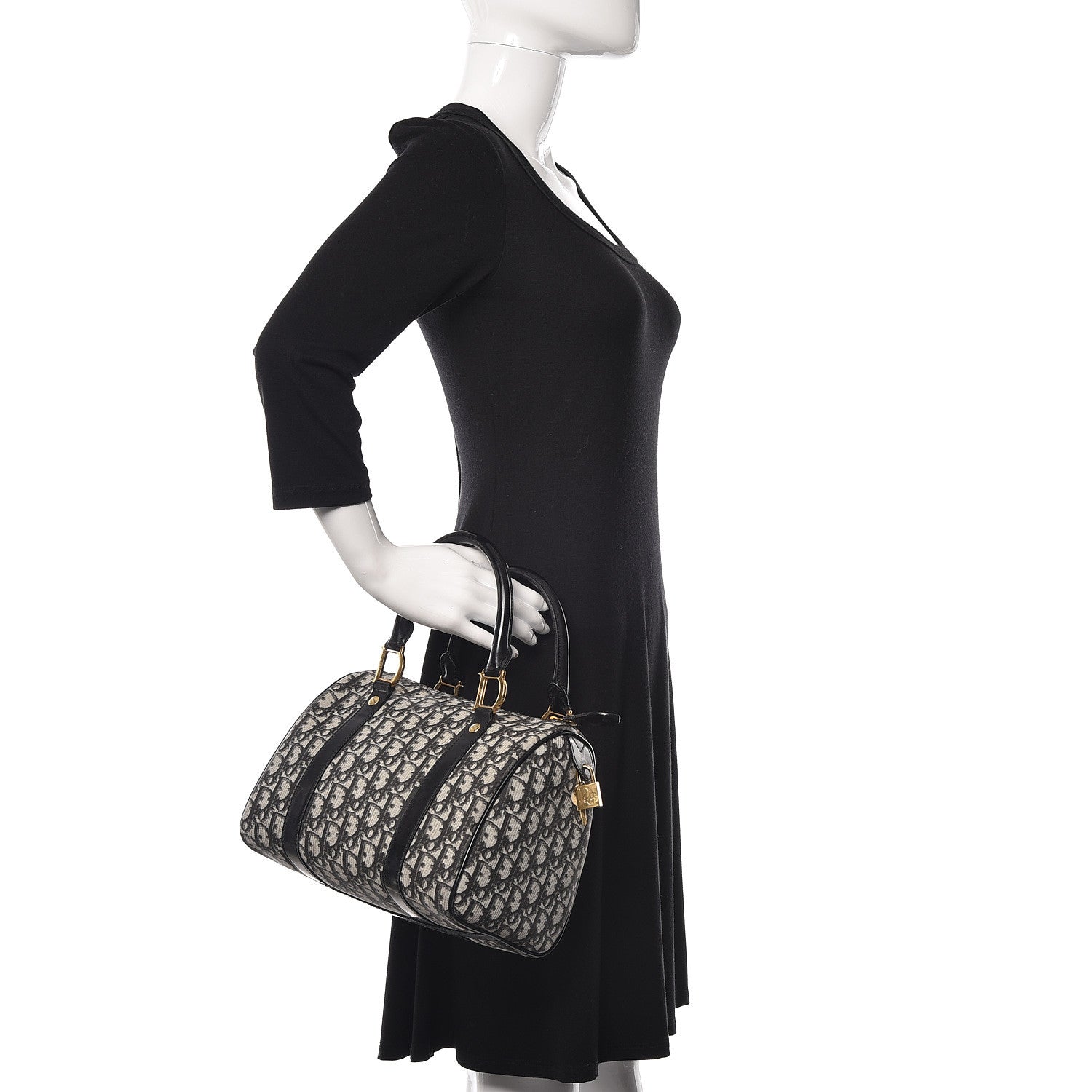 Christian Dior Monogram Boston Black 2 of 17