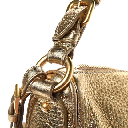 Prada Vitello Daino Metallic Hobo Gold 13 of 14