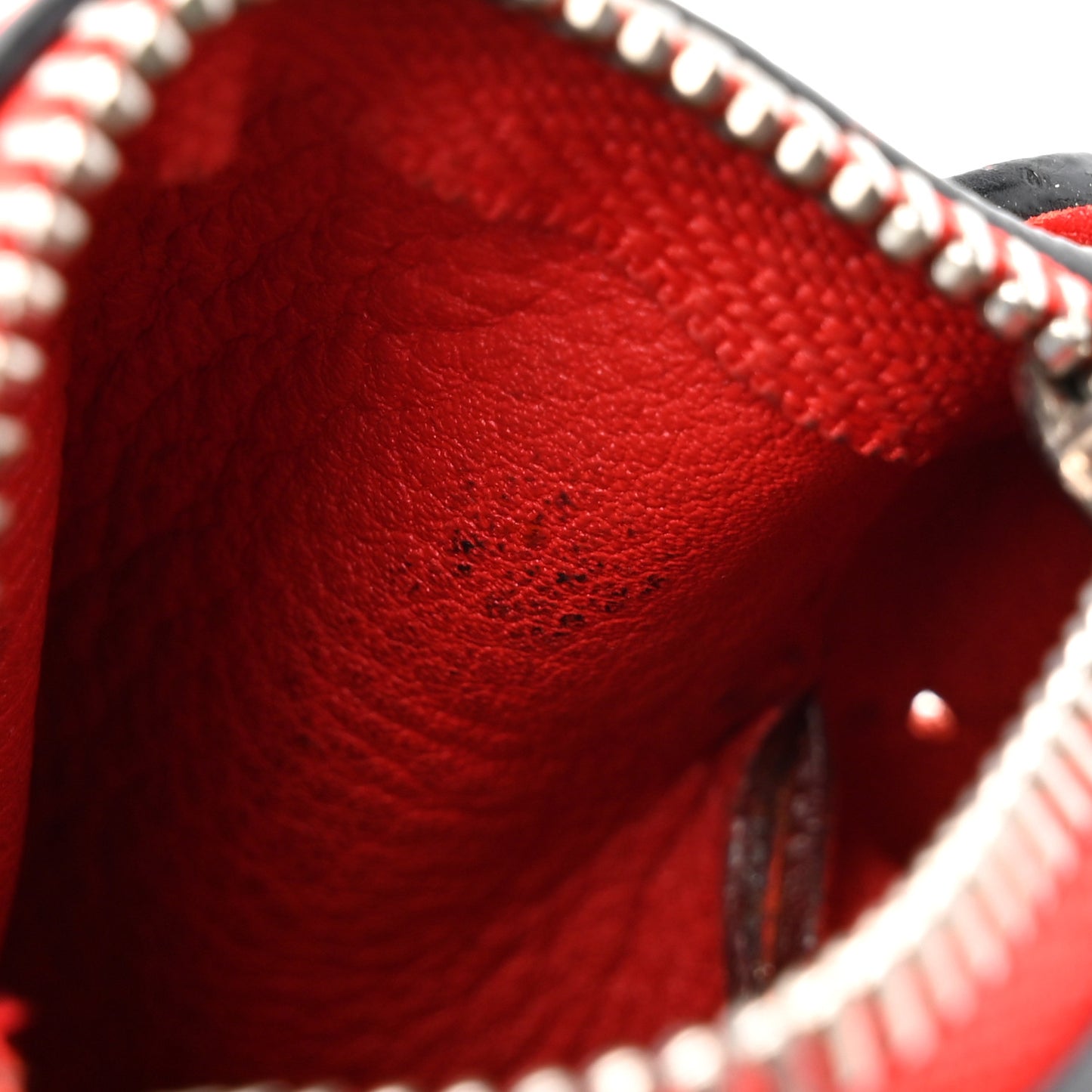 Calfskin Elephant Coin Purse Bag Charm Key Holder Red