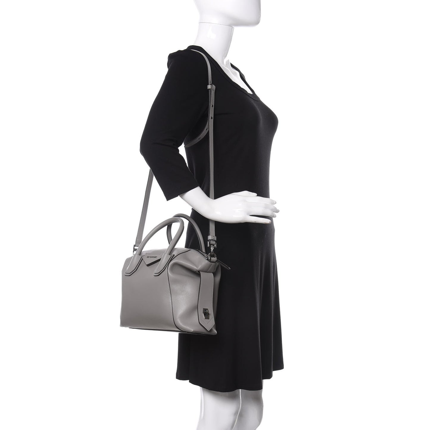 Soft Calfskin Small Antigona Pearl Grey