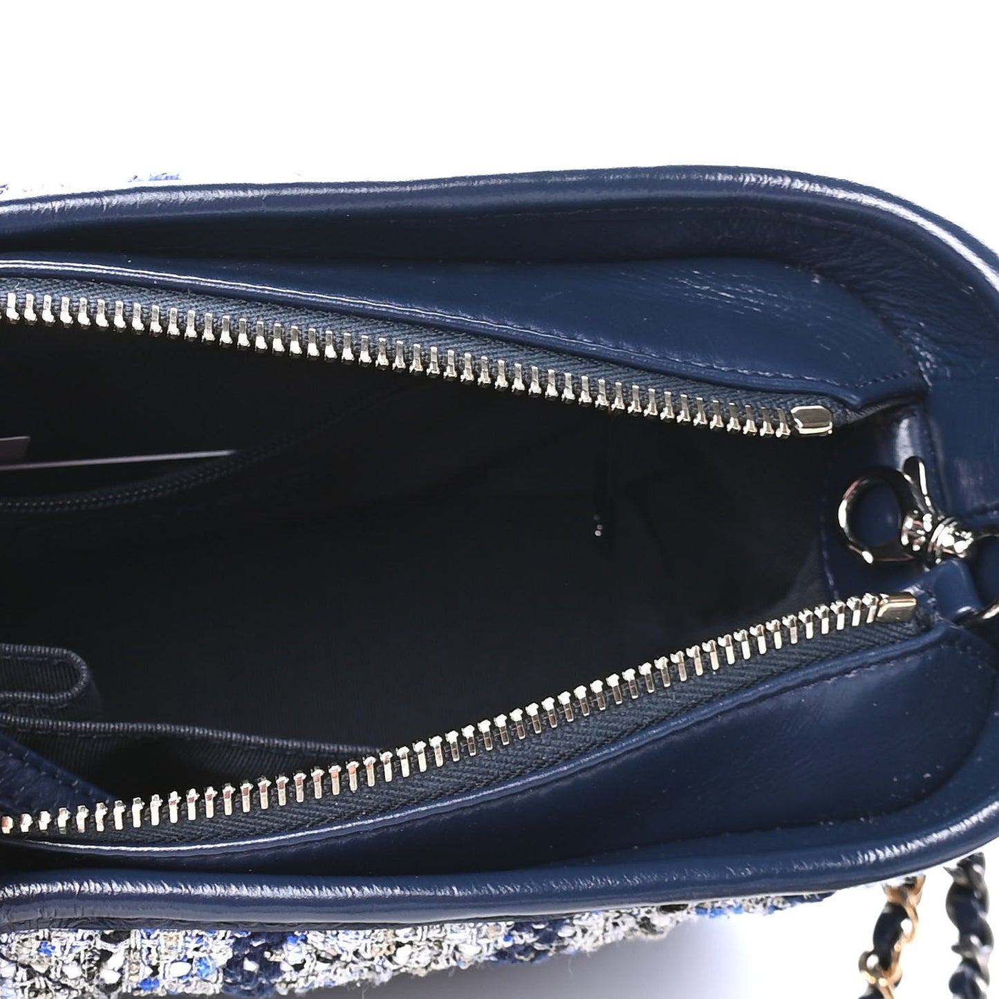 Tweed Calfskin Small Gabrielle Hobo Blue