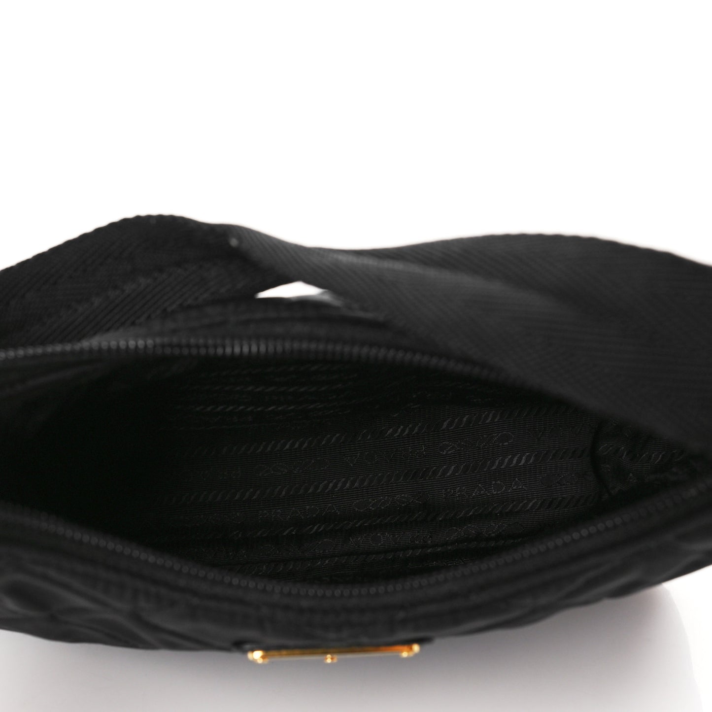 Tessuto Nylon Stitched Shoulder Bag Black
