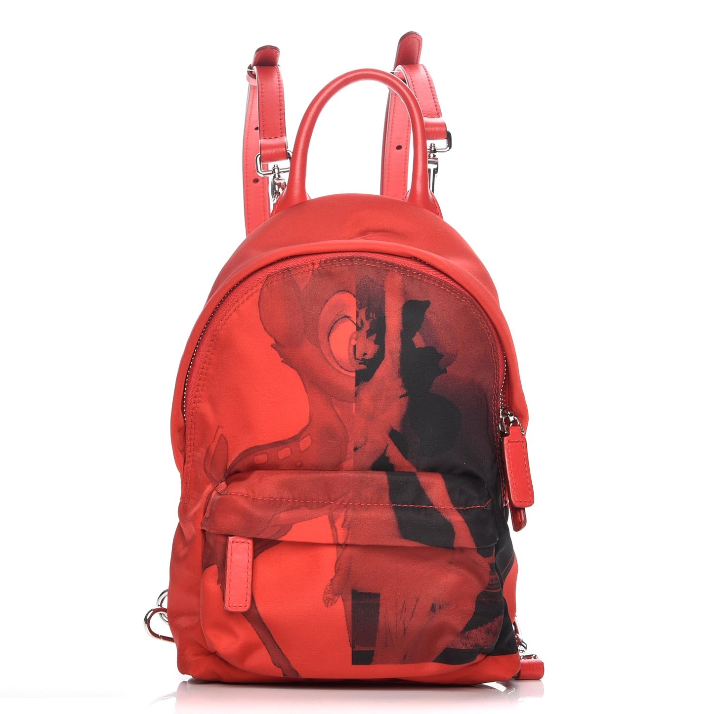 Nylon Bambi Print Nano Backpack Red