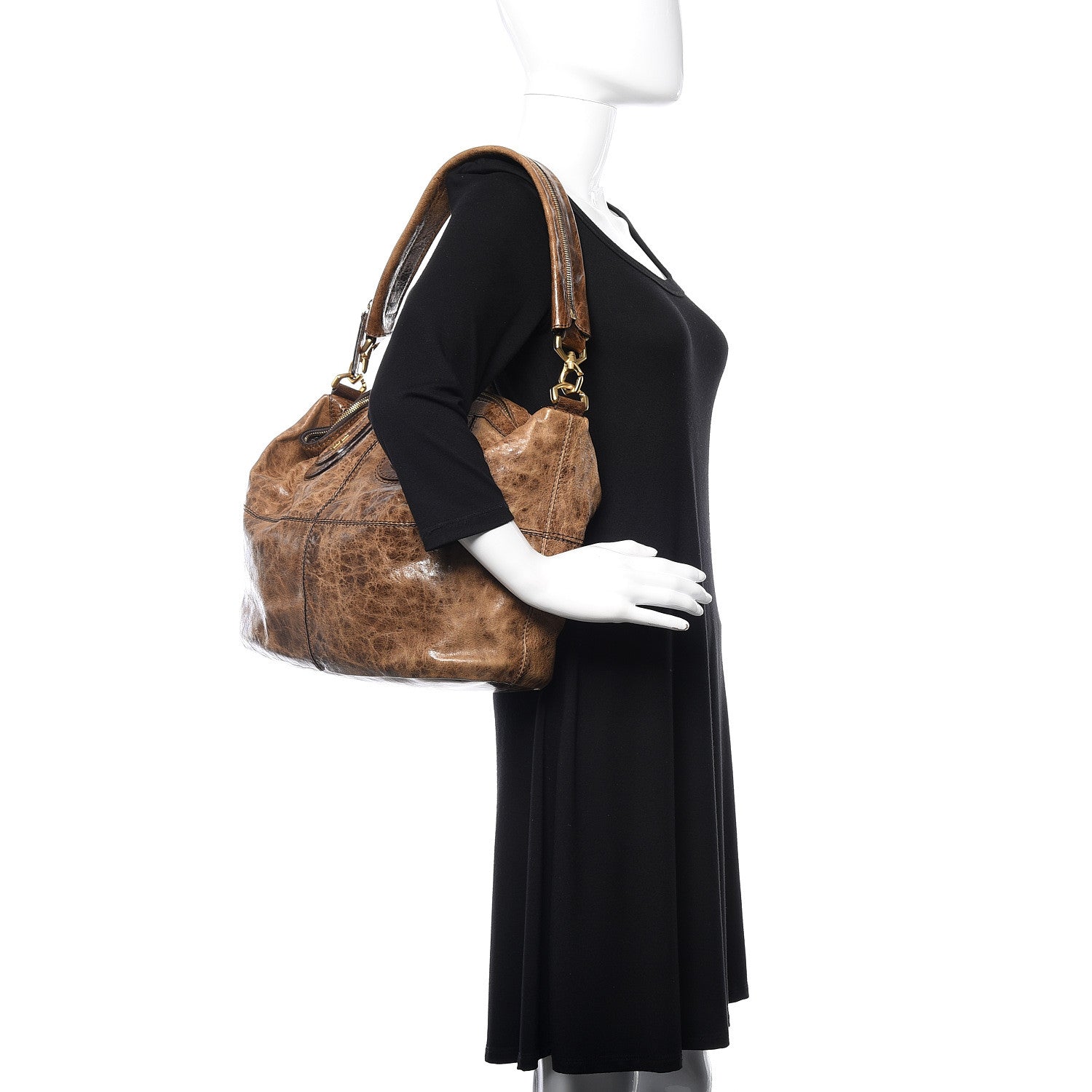 Givenchy Crackled Calfskin Medium Nightingale Light Brown 2 of 10