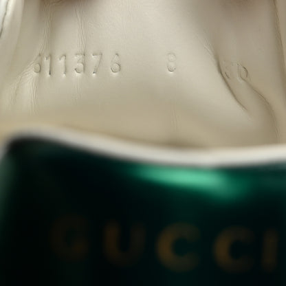 Gucci Calfskin Web GG Apple Embroidered Mens Ace Sneakers 8 White 7 of 9