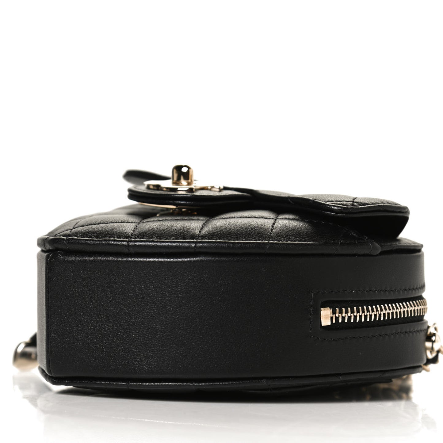 Lambskin Quilted CC In Love Heart Clutch With Chain Black