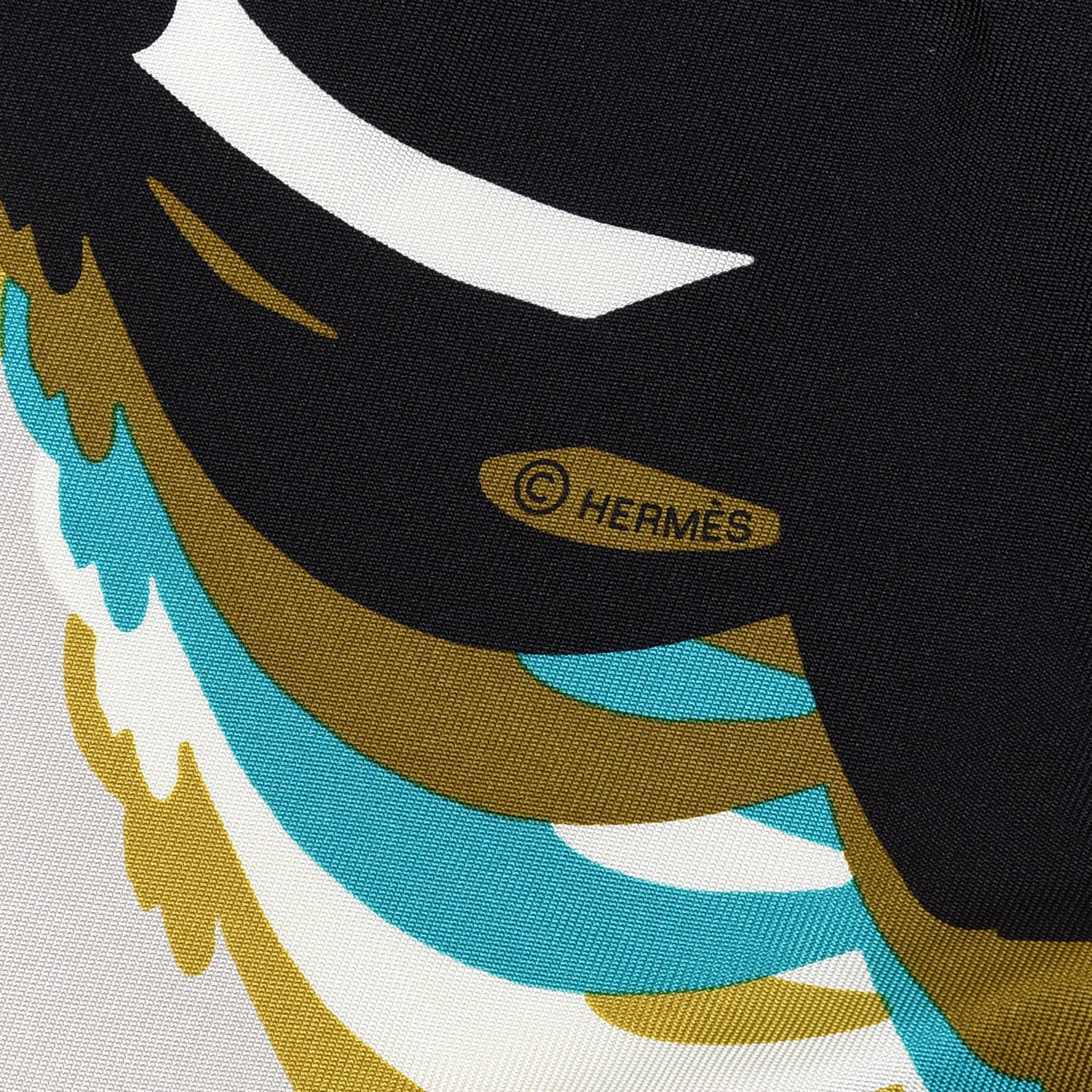 Hermes Silk Brides De Gala Shadow Scarf 90 Beige Ebene Jaune 4 of 4