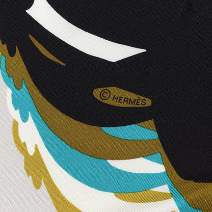 Hermes Silk Brides De Gala Shadow Scarf 90 Beige Ebene Jaune 4 of 4