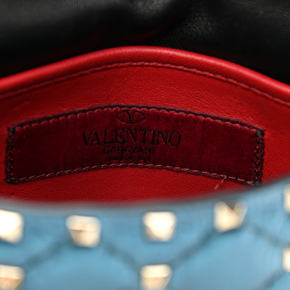Valentino Garavani Metallic Wrinkled Lambskin Small Rockstud Spike Shoulder Bag Peacock 6 of 10