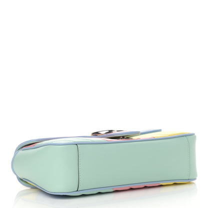 Gucci Calfskin Matelasse Diagonal Small GG Marmont Shoulder Bag Multicolor Pastel 4 of 11