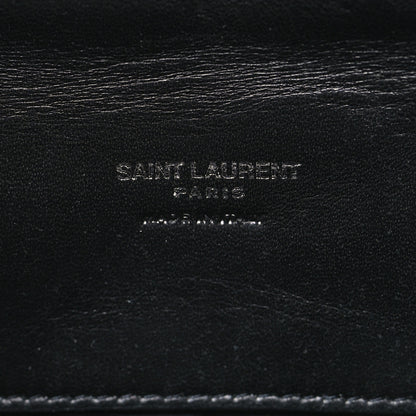 Saint Laurent Lambskin Monogram Loulou Puffer Pouch Clutch Black 8 of 13