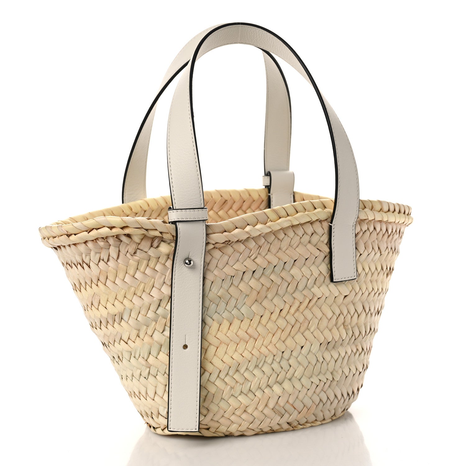 Loewe Raffia Small Basket Tote Bag Natural White 3 of 10