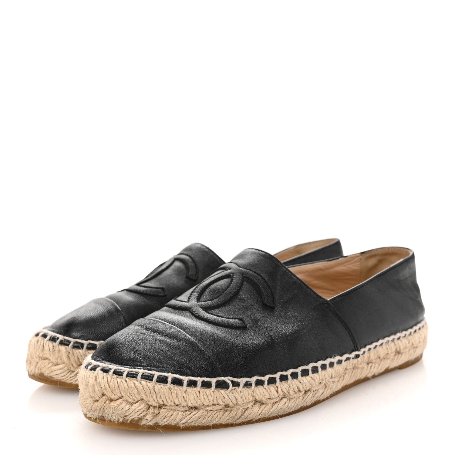 Chanel Lambskin CC Espadrilles 37 Black 4 of 11